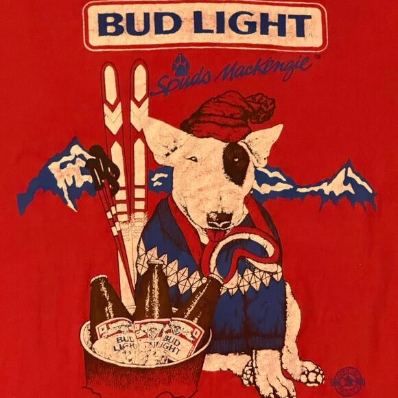 Vintage 80s Bud Light Spuds McKenzie Party Animal Single Stitch Shirt Adult S - Picture 5 of 6